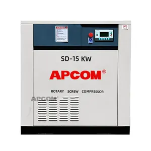 APCOM Energy-saving 20hp electric motors 15kw rotary screw compressor with frequency conversion 254cfm air compressor