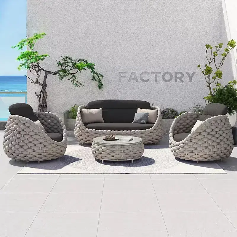 Muebles de bên ngoài Para Jardin Hot Bán ngoài trời Vườn sofa đồ nội thất Ba Lan