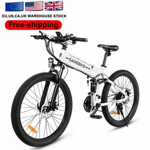 Samebike LO26-II FT 21 Speeds Mountain Bike 750W Electric Bike 48V 12.4Ah Lithium Battery Ebike 26" 2.35'' Tire Folding Electric