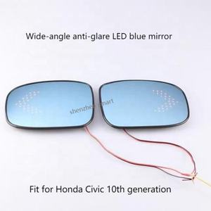 Rétroviseur latéral pour <span class=keywords><strong>Civic</strong></span> <span class=keywords><strong>8</strong></span>/9/10/11, grand champ de vision, lentille LED bleue anti-éblouissement, rétroviseur électrique chauffant pour voitures - Product Image 2