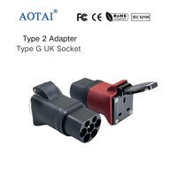 Nouvel adaptateur de charge portable pour véhicules électriques AOTAI, IEC 62196 Type 2 mâle vers prise UK 220V AC, indice de protection IP54, 3,5 kW