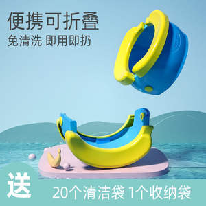 Siège de toilette pour bébé Banana, pliable et portable, pour l'apprentissage de la propreté, bleu vert, en ABS - Product Image 3