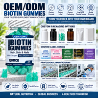 Gummies de biotine en vrac 100mcg, formule OEM à étiquette personnalisée, complément alimentaire pour adultes et adolescents, beauté et immunité