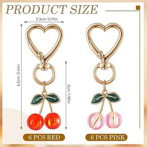 Porte-clés cerise transparent, breloque pour sacs à main, cadeaux pour femmes, mères, accessoires de fête - Product Image 2