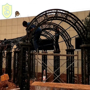 ศาลาโลหะตกแต่งดีไซน์ตามสั่ง สวยงาม สำหรับปลูกต้นไม้ โครงเหล็กดัดเคลือบสีฝุ่น ชุบกัลวาไนซ์ร้อน เป็นมิตรกับสิ่งแวดล้อม - Product Image 1