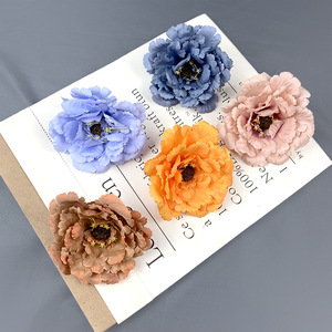 Fleurs de pivoine artificielles de 10 cm de diamètre, style peinture à l'huile, pour décorations de mariage et accessoires de maison - Product Image 2
