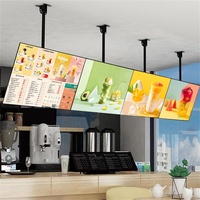 Layar LCD Ultra Tipis 20.5mm 32/43/55/65" untuk Plafon/Dinding, 4K Ultra HD, Kaca Tempered, Smart Android, Remote Control, untuk Mal