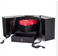 Boîtes Cadeaux de Fleurs à Tiroir Personnalisées en Stock, Bouquets de Roses Florales Préservées, pour Parfums et Bijoux