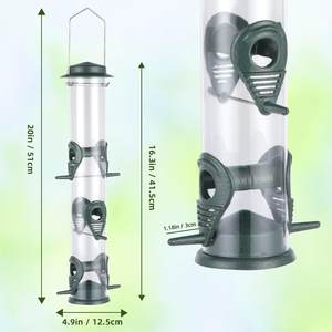 Mangeoire à oiseaux moderne et luxueuse à 6 ports, mangeoire à graines pour oiseaux sauvages, suspendue, pour jardin extérieur, résistante aux écureuils, résistante aux intempéries, 5L, 6 points d'alimentation - Product Image 5