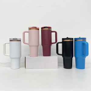 20 عبوة من مستودعات الولايات المتحدة الأمريكية مانعة للتسرب ، أكواب 40 أونصة مطلية بالنحاس من الفولاذ المقاوم للصدأ مع غطاء ومقبض من قش الوجه قابل للإزالة - Product Image 3