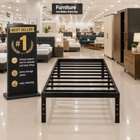 Cadre de lit pliable de haute qualité en fer, support solide et sans rayons, montage facile, lit modulaire en fer forgé