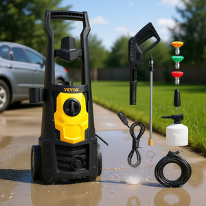 Nettoyeur haute pression électrique Vevor 2000 Psi 1,65 GPM avec enrouleur de tuyau de 30 pieds et 5 buses pour le dégraissage - Product Image 2