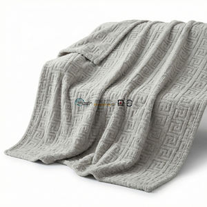 Vente en gros de jetés en velours jacquard 3D pour la première classe des compagnies aériennes et les cabines de croisière de luxe, couverture en peluche - Product Image 1