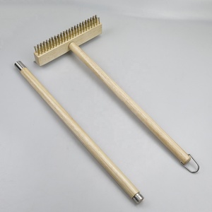 Brosse pour <span class=keywords><strong>four</strong></span> à pizza avec grattoir et 2 poignées <span class=keywords><strong>d</strong></span>étachables pour le <span class=keywords><strong>nettoyage</strong></span> commercial, cuisines, restaurants, étagère de barbecue ou tout grill - Product Image 3