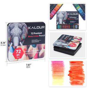 KALOUR Ensemble de <span class=keywords><strong>72</strong></span> <span class=keywords><strong>crayons</strong></span> <span class=keywords><strong>aquarellables</strong></span> professionnels dans une boîte en étain avec <span class=keywords><strong>crayons</strong></span> solubles dans l'eau et couleurs vibrantes pour le dessin et l'esquisse - Product Image 6