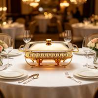 Chauffe-Plat Décoratif en Acier Inoxydable FLEY pour Buffets de Mariage en Extérieur, Petits Déjeuners d'Hôtel et Achats en Gros
