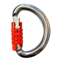 Mousqueton de sécurité en alliage d'aluminium en forme d'oreille 25kN avec verrouillage à vis pour équipement de sécurité professionnel pour la randonnée en extérieur