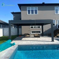Pergola Bioclimatique Autoportante Motorisée en Aluminium Sweet Home avec Lames Orientables, Résistante au Vent et à l'Eau, pour Jardin Extérieur