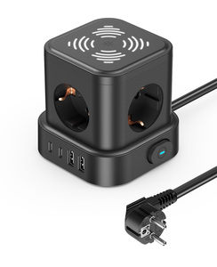 Tira de alimentación de luz nocturna con 4 USB Cable de extensión de torre de <span class=keywords><strong>enchufe</strong></span> múltiple Tira de alimentación con interruptor doble Torre de <span class=keywords><strong>enchufe</strong></span> de escritorio - Product Image 1