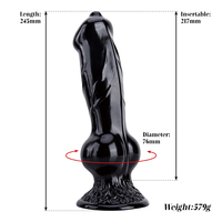Dildo de Fantasía con Nudo de Monstruo, Dildo de Dragón Enorme, Dildo de Perro Grueso con Nudo Grande, Plug Anal de Silicona con Forma de Animal y Ventosa Fuerte