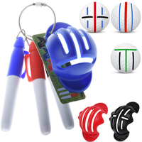 Nouvel ensemble de marqueurs de balle de golf, kit de marquage de ligne, stylo marqueur de balle, dispositif de visée de balle de golf à trois lignes