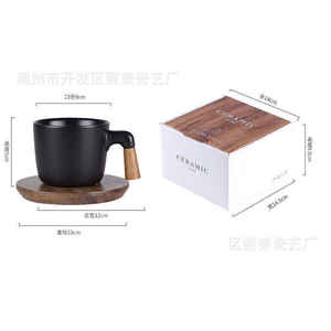 Tazas de cerámica con logotipo personalizado para parejas, caja de regalo, taza de mármol, <span class=keywords><strong>Sweet</strong></span> Life tazas de café, juego de tazas con mango de madera - Product Image 3