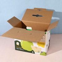 Boîtes en carton ondulé personnalisées pour fruits et légumes frais, avec poignée, certifiées FSC, ISO et RoHS, pliables