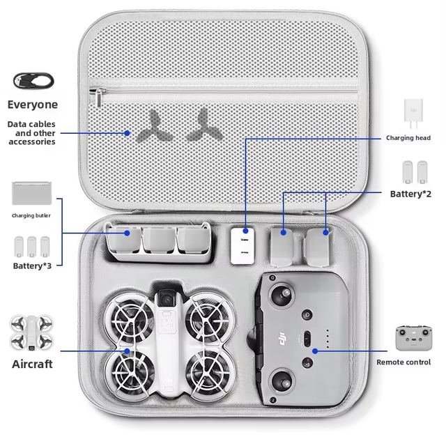 Waterproof PU Portable Case for Compatible NEO Fly Combo Drone Accessories Storage