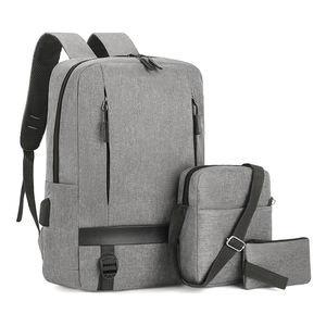 Precio al por mayor Universidad antirrobo Laptop Mochila Bolsa Set con carga USB de gran capacidad para hombre Mochila Casual Bolsa para la escuela - Product Image 1