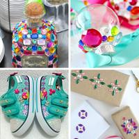 Lot de bijoux artisanaux scintillants multicolores, feuilles de strass auto-adhésives, à coller sur le fer, pour décorer le corps et le téléphone