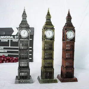 Arsitektur Terkenal Di Dunia Kerajinan Logam Antik Model London Souvenir Big Ben untuk Ornamen Kantor