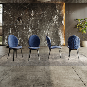 เก้าอี้ห้องนั่งเล่นวินเทจผ้าหนังแท้ที่ทันสมัยที่นั่งในสีดำสีขาวสีเหลืองสำหรับห้องครัว - Product Image 3