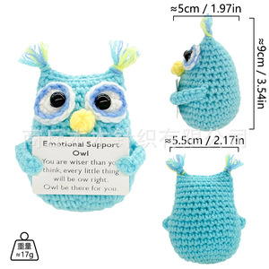 Juguete <span class=keywords><strong>de</strong></span> Ganchillo Hecho a Mano, Adorable Figura <span class=keywords><strong>de</strong></span> Dibujos Animados, Decoración <span class=keywords><strong>de</strong></span> Escritorio, Regalo Festivo, Tiburón con Espada, Pequeño Sol con Tarjeta, Gatito Gris - Product Image 5