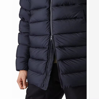 Manteau d'hiver matelassé épais à capuche pour homme, veste longue zippée unie décontractée