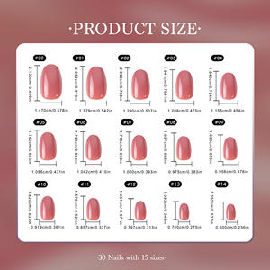 AAIERFEI - 30 Uñas Postizas Ovaladas de Gel Suave, Color Sólido, Populares, Listas para Usar, <span class=keywords><strong>Siempre</strong></span> en Tendencia - Product Image 4