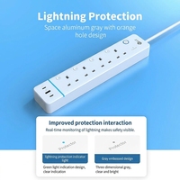 Stop Kontak Listrik Inggris BS, Kabel Ekstensi, Papan Pelindung Lonjakan Arus, Stop Kontak dengan USB Tipe-C, Kustomisasi Pabrik