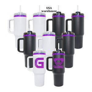 40oz H2.0 Powder Coated Tumbler With Purple Underneath Double Wall 304 Stainless Steel Vacuum Flask - Product Image 1