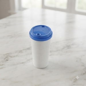 Gobelet jetable en PP avec couvercle, récipient à boisson empilable pour café, thé, jus et boissons froides - Product Image 1