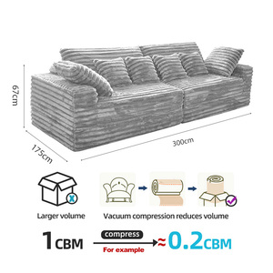 Unisofa Tanzuo Großhandelsmöbel Sofas für Zuhause Luxuriöses Rahmenloses Ecksofa Modernes <span class=keywords><strong>Sofa</strong></span>-Set Modulares Kompressionssofa - Product Image 6