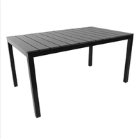 Table à manger carrée en bois, aluminium, plastique, moderne, pour usage domestique Meubles de salle à manger d'extérieur avec 4 pieds réglables