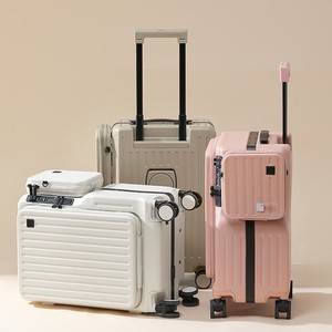 Valise multifonctionnelle de 20 pouces avec poignée télescopique, ouverture latérale, serrure à combinaison, bagage de voyage unisexe - Product Image 1