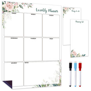 Custom Design White Magnetic Dry Erase <b>Calendar</b> PET Material Weekly Planner <b>Board</b> for Refrigerator Use - Product Image 1