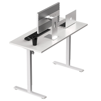 Bureau debout autoportant NBHY moderne électrique jaune ergonomique avec plateau en bois et moteur unique réglable en hauteur 1200x600 pour bureau