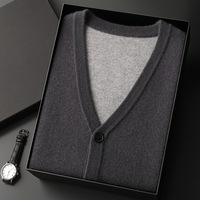 Pull en cachemire personnalisé pour homme, col en V, sans manches, uni, élégant, doux, chaud, tricoté