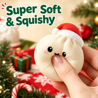 Calendrier de l'Avent Mini Squishies Noël 2026 – Calendrier de compte à rebours de 24 jours avec jouets Squishy en forme de dumpling à presser pour enfants