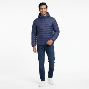 Veste matelassée longue à capuche pour homme, imperméable, épaisse, chaude, pour l'hiver, l'automne, le ski, la randonnée, coupe-vent, duvet de canard - Product Image 1