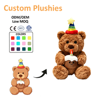 Porte-clés en peluche personnalisés : Adorables jouets porte-clés en peluche brodés en forme d'ours en peluche de dessin animé, cadeaux pour étudiants