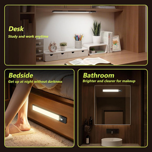 Luz LED Tricolor para Gabinete, Tira LED Recargable por USB con Sensor de Movimiento, Regulable, de Aluminio, para Mesita de <span class=keywords><strong>Noche</strong></span>, Armario, Escritorio, Arte - Product Image 5