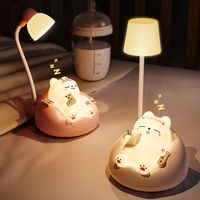 Veilleuse tactile chat mignon Kawaii, lampe LED portable USB rechargeable pour enfants, veilleuse moderne en ABS en forme de chaton pour table