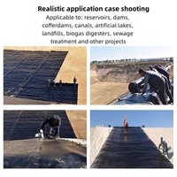 Membrane anti-infiltration noire lisse pour usine chimique, fond de réservoir d'huile, bassin à poissons, lac artificiel, décharge sanitaire